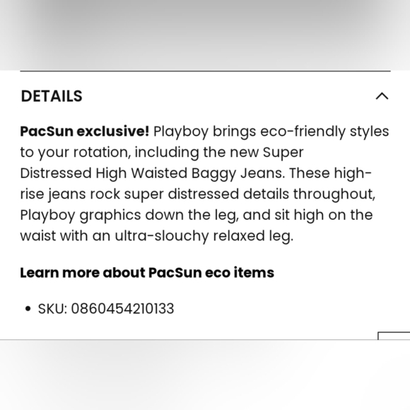 Playboy By PacSun Eco Super Distressed High Waisted Baggy Jeans size 24 - Picture 9 of 14
